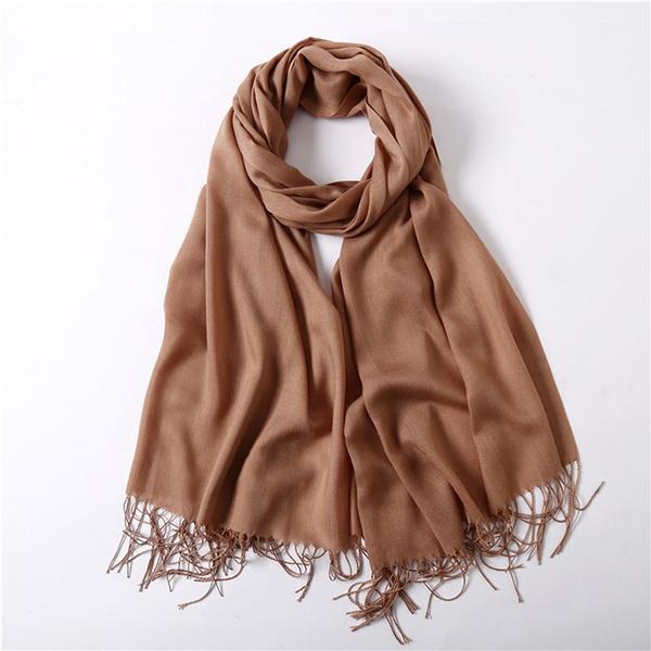 Women's Cashmere Wool Scarf Women's Shoes & Accessories Camel - DailySale