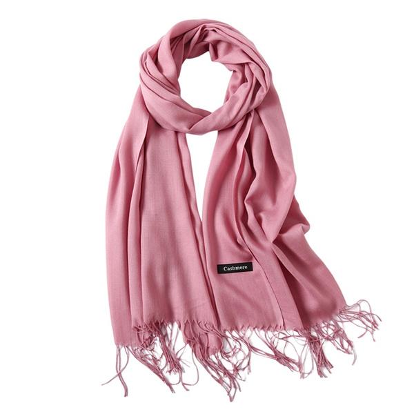 Women's Cashmere Wool Scarf Women's Shoes & Accessories Dark Pink - DailySale