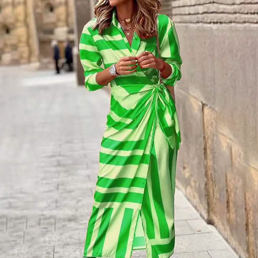 Women's Casual Boho Long Shirt Dress - Green / S Women's Casual Boho Long Shirt Dress - Green / S