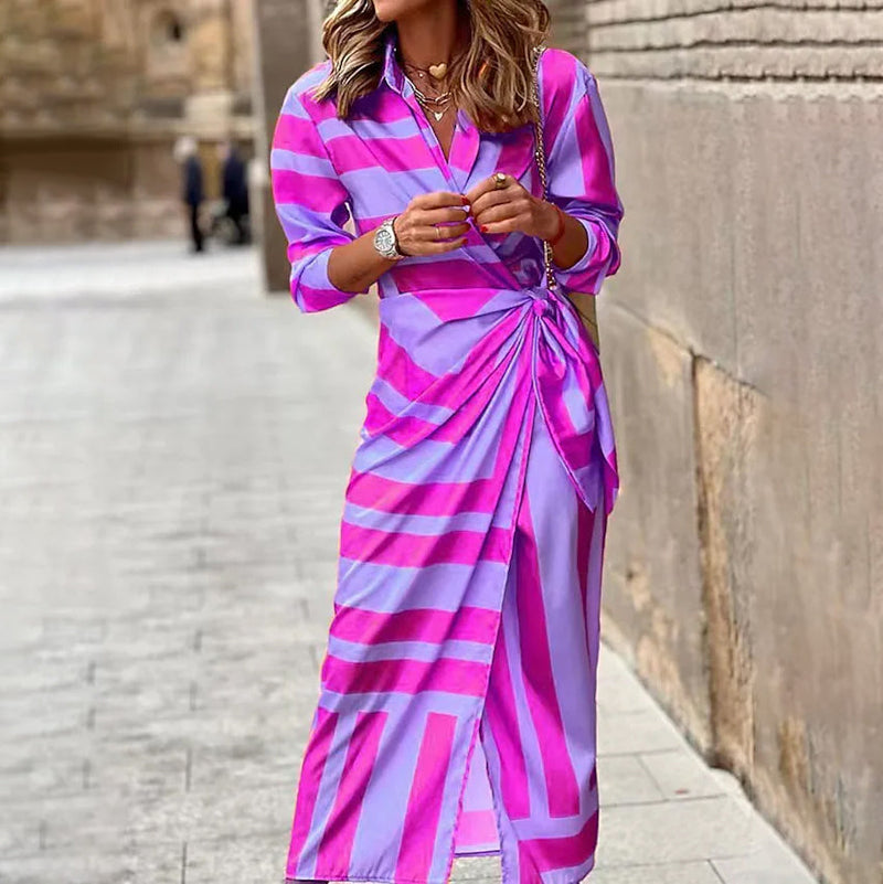 Women's Casual Boho Long Shirt Dress Women's Dresses Purple S - DailySale