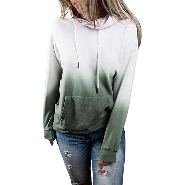 Women's Casual Hooded Sweatshirt Loose Drawstring Pullover Hoodie Women's Tops Green S - DailySale
