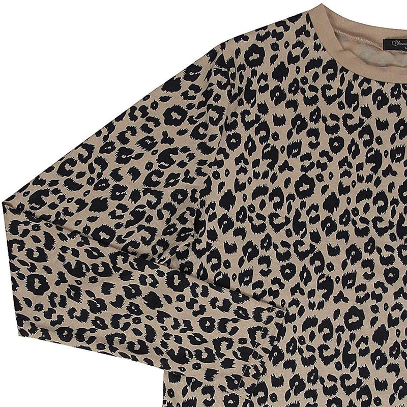Women's Casual Leopard Print Tops Long Sleeve T Shirt Cute Blouse Graphic Tees