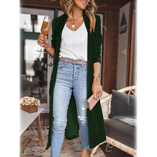Women's Casual Long Sleeve Jacket Women's Outerwear Green S - DailySale