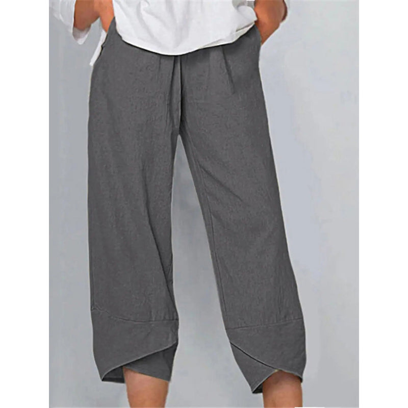 Women's Casual Plus Size Cotton Pants Women's Bottoms Gray M - DailySale