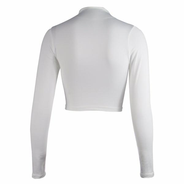 Women's Casual Round Neck Bottoming Long Sleeve Crop Top Women's Tops - DailySale