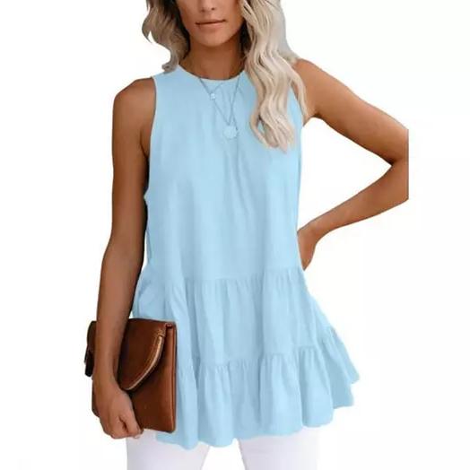 Women's Casual Shirley Top Women's Clothing Light Blue S - DailySale