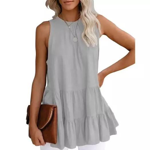 Women's Casual Shirley Top Women's Clothing Light Gray S - DailySale