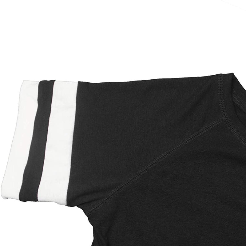 Womens Casual Tunic Tops Short Sleeve Crewneck Side Split Color Block T-Shirt Women's Clothing - DailySale