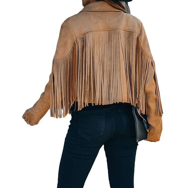 Women's Chic Cropped Tassel Jacket Women's Outerwear - DailySale