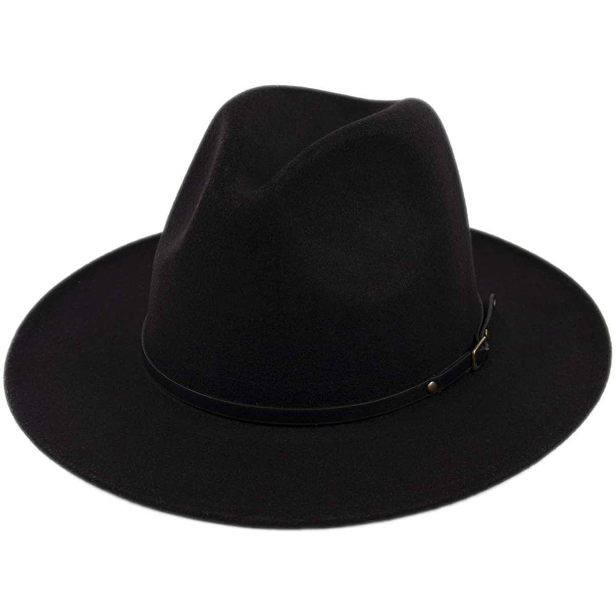 Womens Classic Wide Brim Floppy Panama Hat Women's Shoes & Accessories Black - DailySale