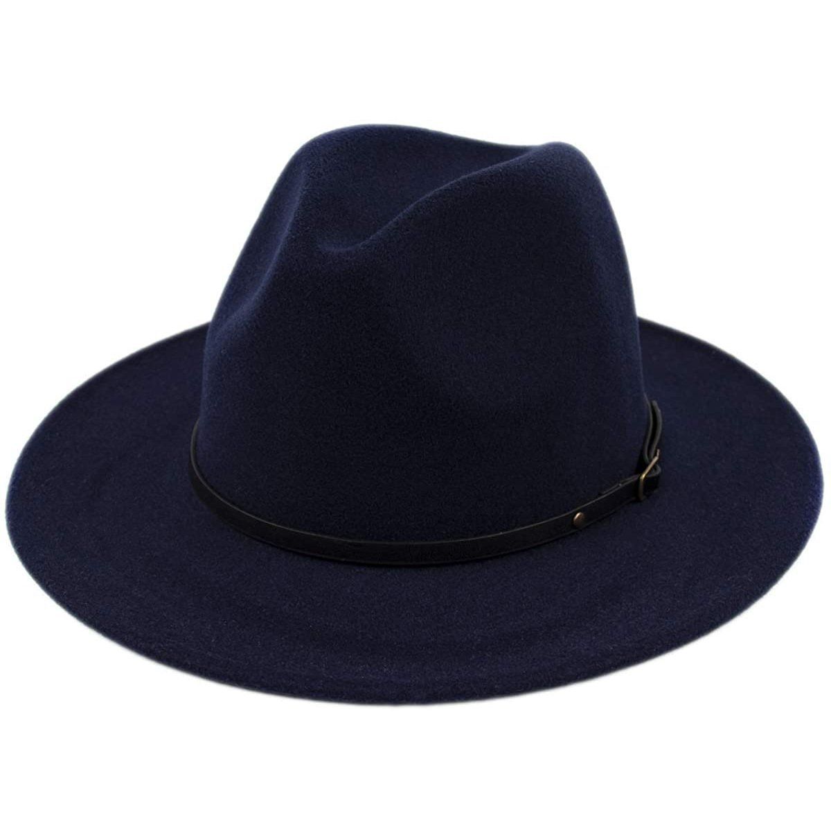 Womens Classic Wide Brim Floppy Panama Hat Women's Shoes & Accessories Navy Blue - DailySale