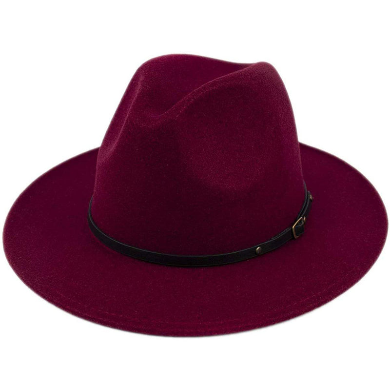 Womens Classic Wide Brim Floppy Panama Hat Women's Shoes & Accessories Wine Red - DailySale