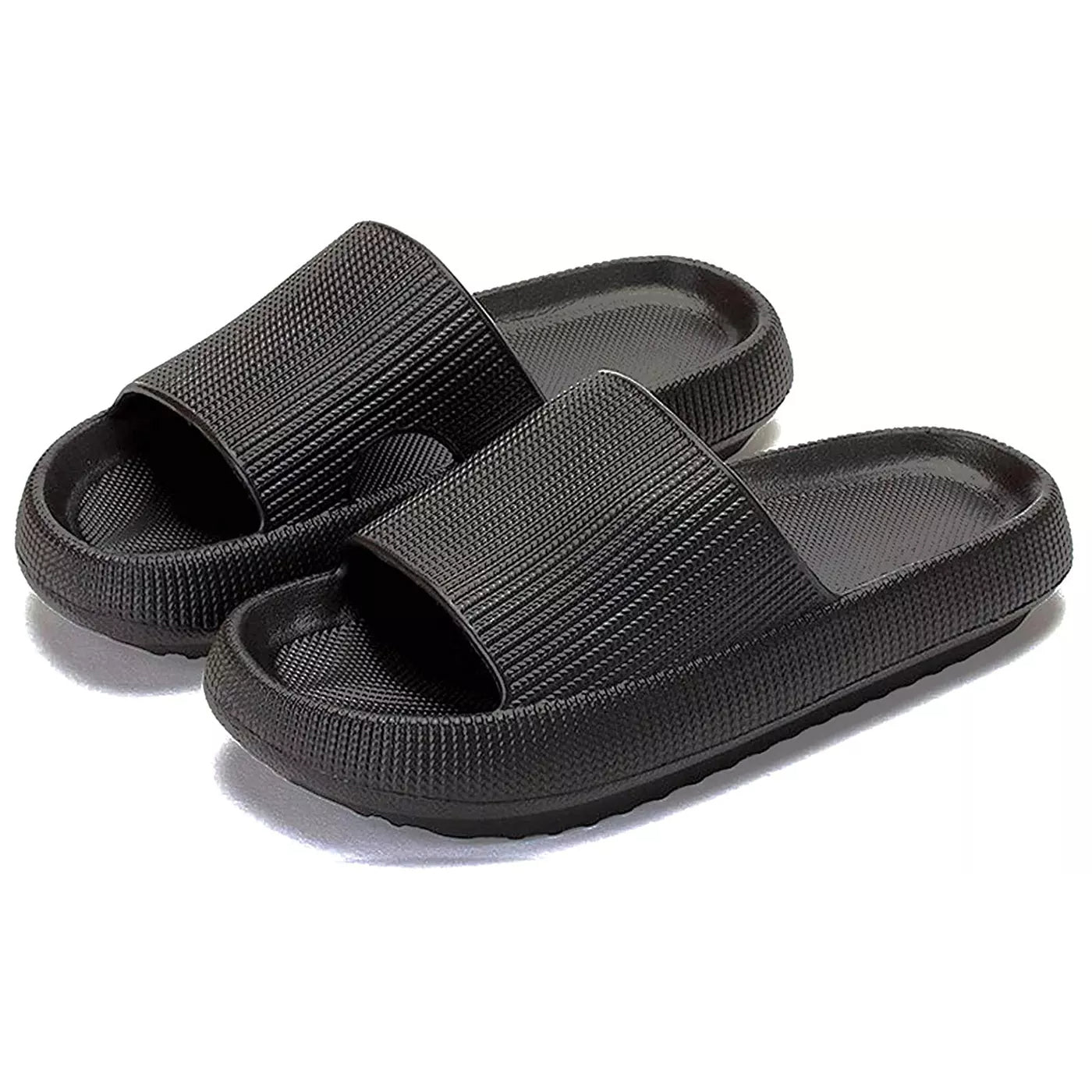 Women's Cloud Pillow Slide Slipper Sandal Women's Shoes & Accessories Black S - DailySale