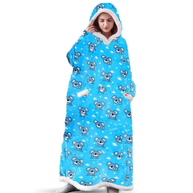 Women's Couple's Pajamas Nightgown Blanket Nighty Women's Loungewear Light Blue - DailySale