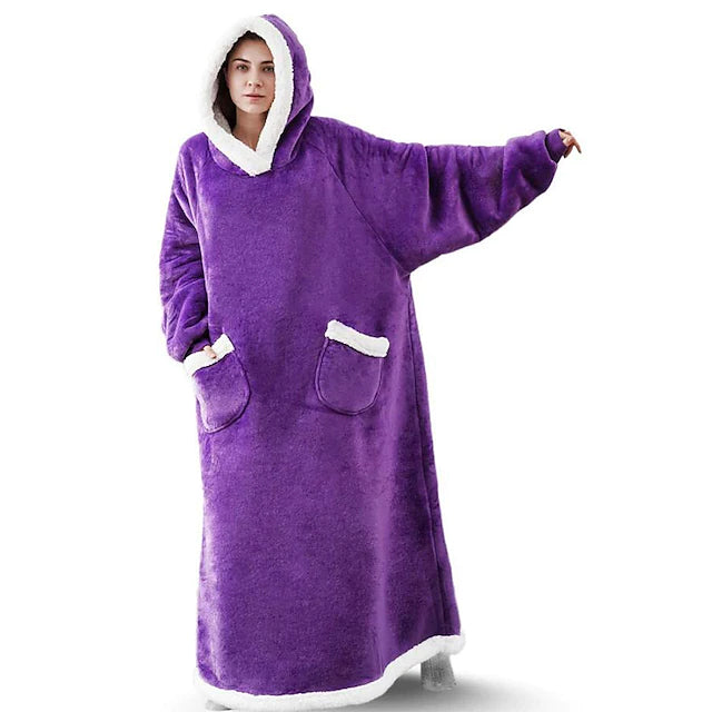 Women's Couple's Pajamas Nightgown Blanket Nighty Women's Loungewear Purple - DailySale