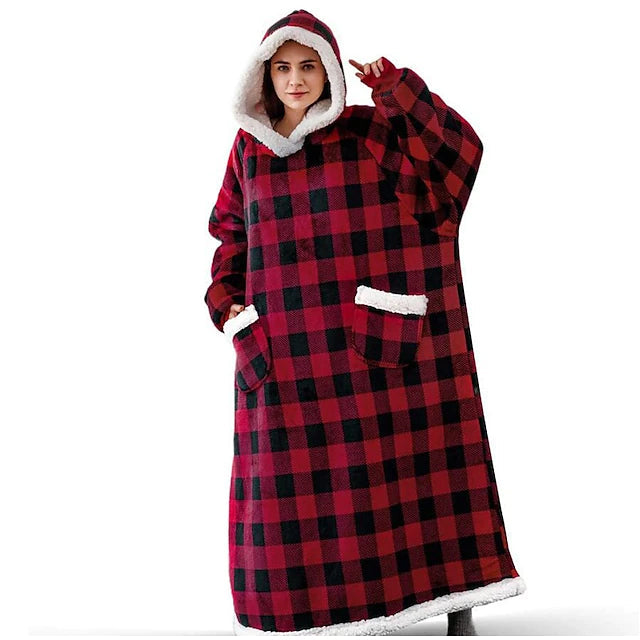 Women's Couple's Pajamas Nightgown Blanket Nighty Women's Loungewear Red - DailySale