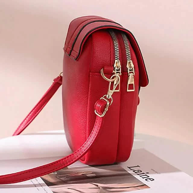 Women's Crossbody Leather Solid Color Plain Bag Wallet Bags & Travel - DailySale