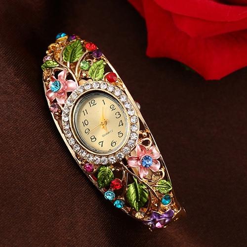 Women's Crystal Bracelet Wrist Watch Women's Shoes & Accessories Multicolor - DailySale