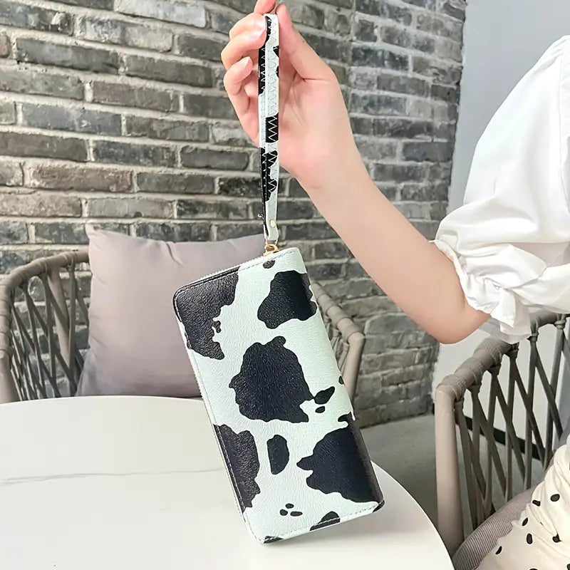 Women's Cute Versatile Faux Leather Cow Print Long Wallet Women's Shoes & Accessories - DailySale