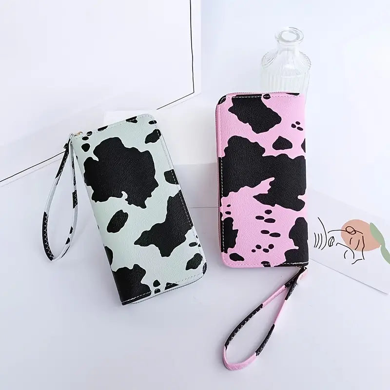 Women's Cute Versatile Faux Leather Cow Print Long Wallet Women's Shoes & Accessories - DailySale