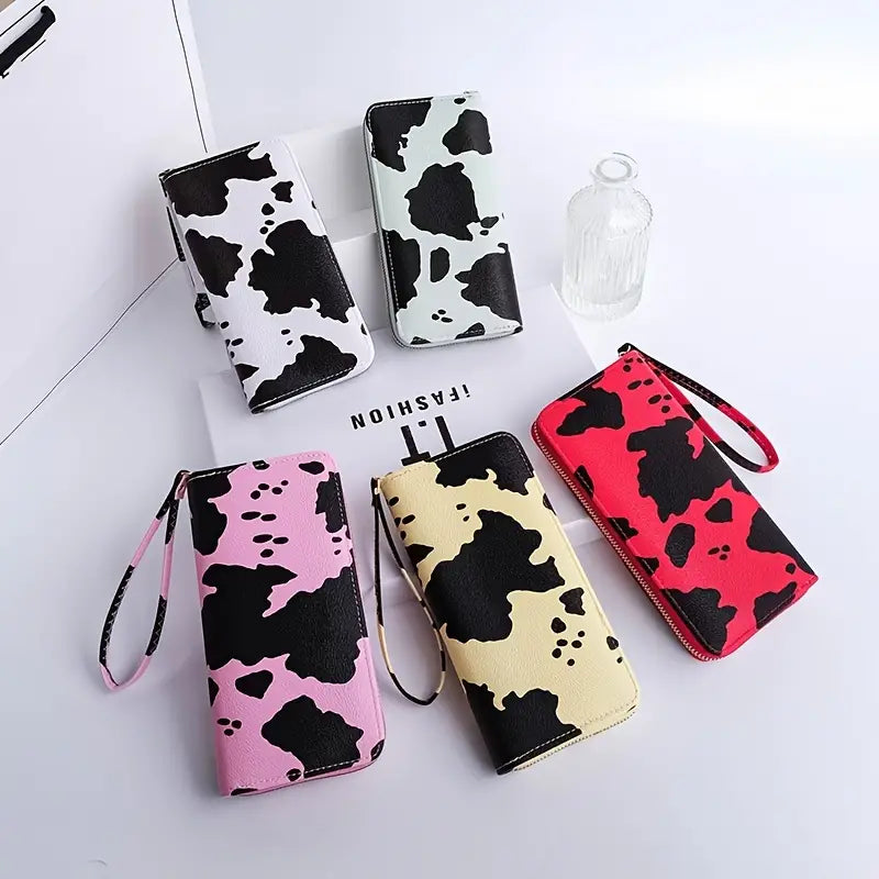 Women's Cute Versatile Faux Leather Cow Print Long Wallet Women's Shoes & Accessories - DailySale