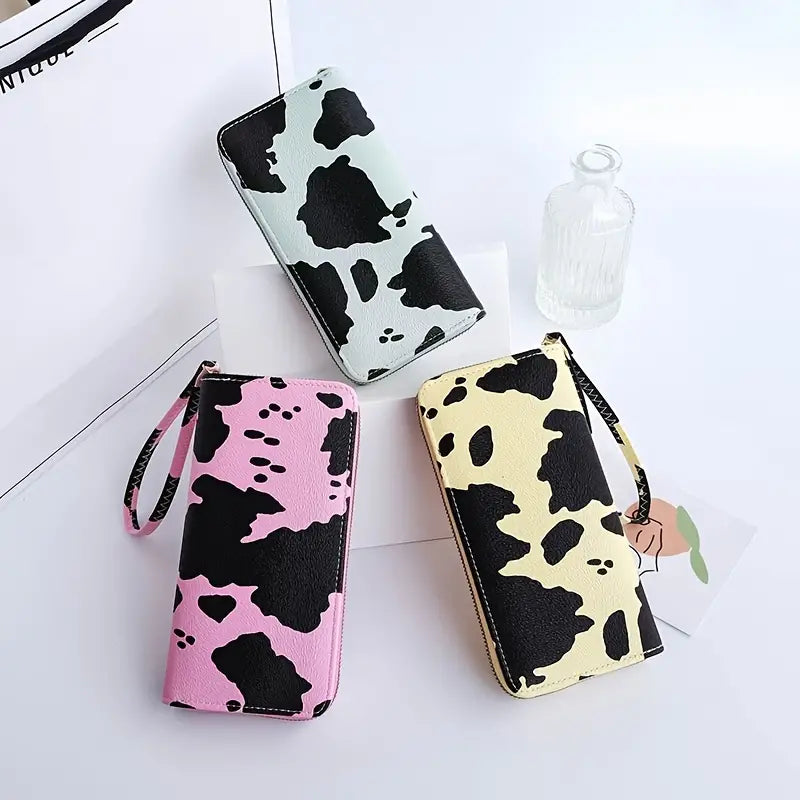 Women's Cute Versatile Faux Leather Cow Print Long Wallet Women's Shoes & Accessories - DailySale