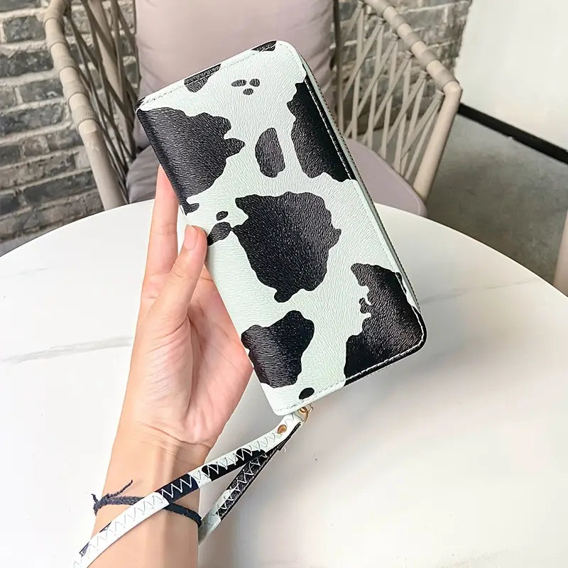 Women's Cute Versatile Faux Leather Cow Print Long Wallet Women's Shoes & Accessories - DailySale