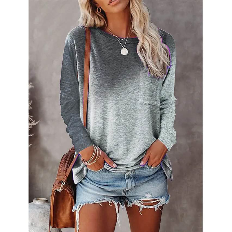 Women's Drawing T-Shirt Crew Neck Basic Top Women's Tops Gray S - DailySale