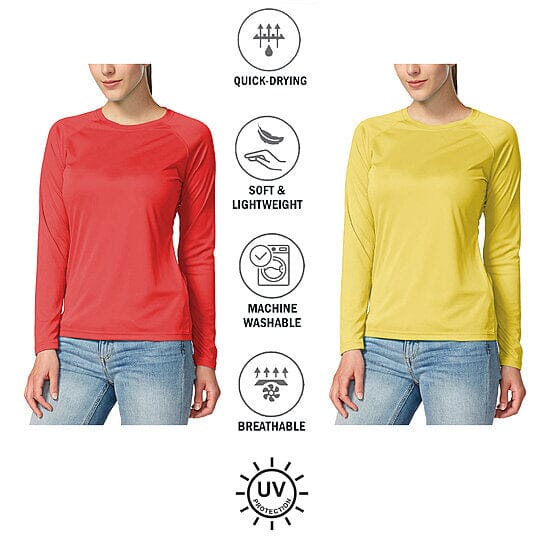 Women's Dri-Fit Moisture-Wicking Breathable Long Sleeve T-Shirt Women's Tops - DailySale