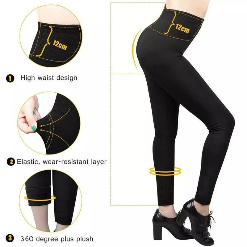 Women’s Extra 220g Fleece Leggings High Waist Stretchy Warm Leggings (One Size) Women's Bottoms - DailySale
