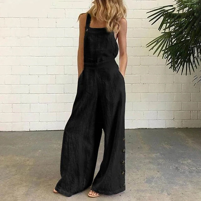 Women's Fashion Casual Loose Jumpsuit Women's Loungewear Black S - DailySale