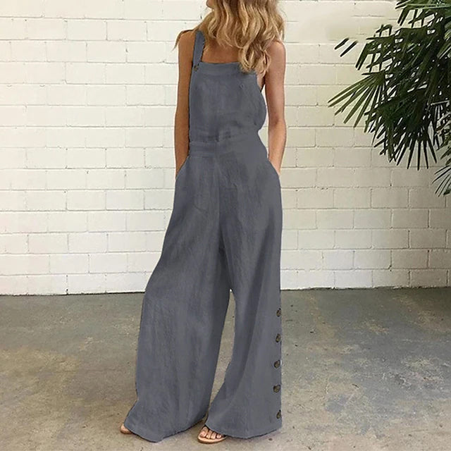 Women's Fashion Casual Loose Jumpsuit Women's Loungewear Gray S - DailySale