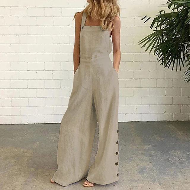 Women's Fashion Casual Loose Jumpsuit Women's Loungewear Khaki S - DailySale