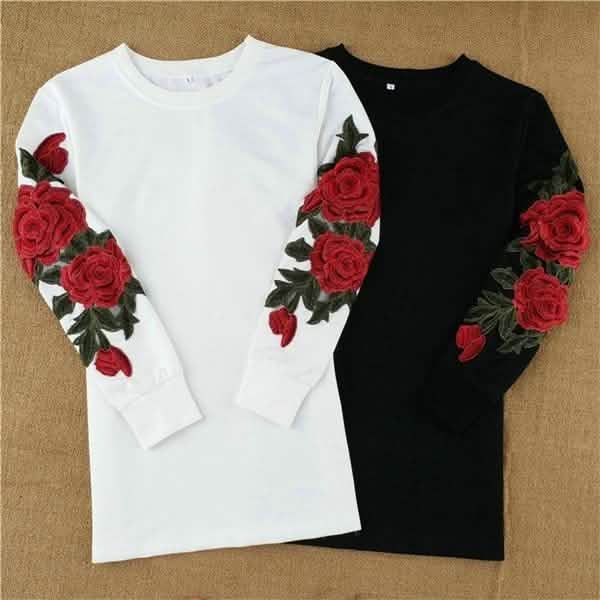 Women's Fashion Embroidery Long Sleeve Sweater Dress Women's Dresses - DailySale