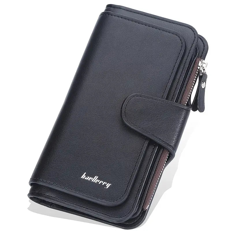Women's Fashion Faux Leather Wallet with Card Slots & ID Window Bags & Travel Black - DailySale