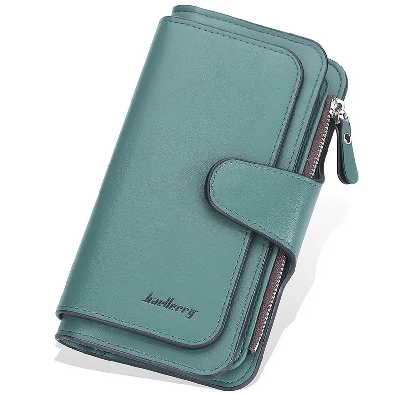 Women's Fashion Faux Leather Wallet with Card Slots & ID Window Bags & Travel Green - DailySale