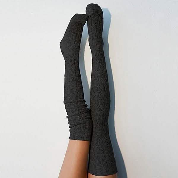 Women's Fashion Solid Color Socks Women's Shoes & Accessories Black - DailySale