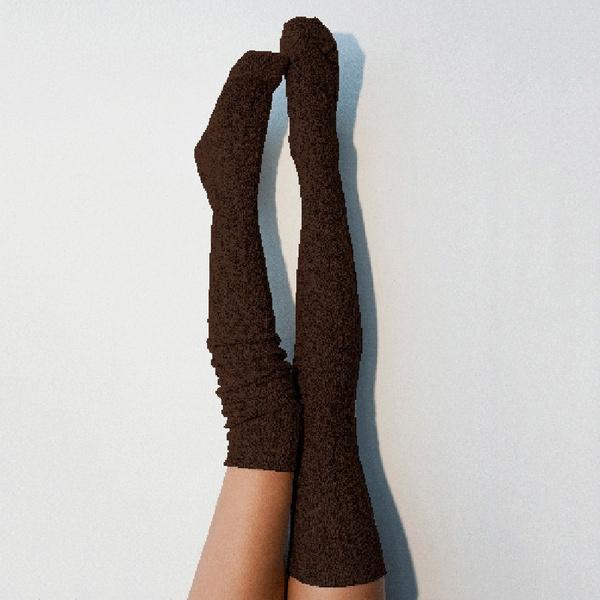 Women's Fashion Solid Color Socks Women's Shoes & Accessories Coffee - DailySale