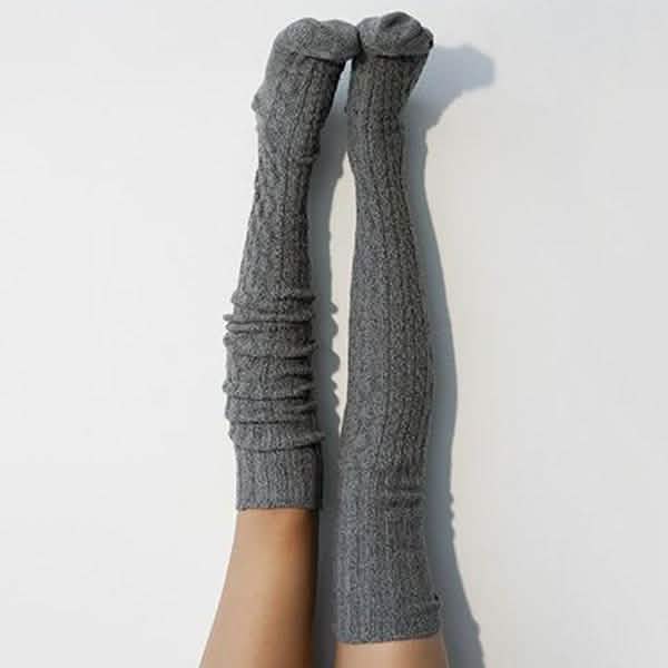 Women's Fashion Solid Color Socks Women's Shoes & Accessories Dark Gray - DailySale