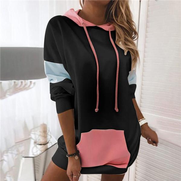 Women's Fashion Warm Loose Pullover Dress Women's Dresses Black S - DailySale