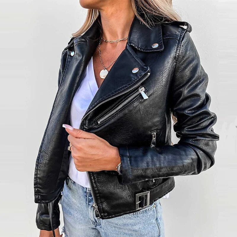 Women's Faux Modern Street Style Leather Jacket Women's Outerwear - DailySale