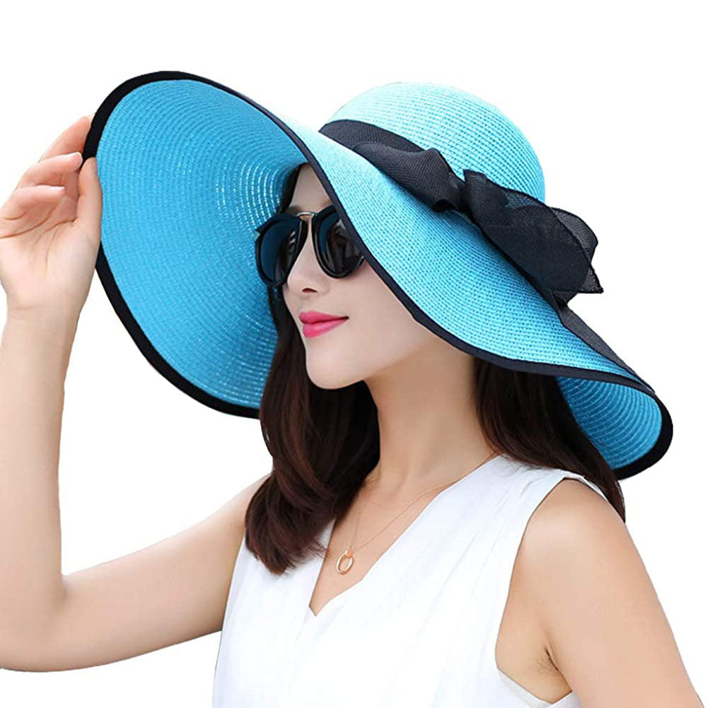 Women's Foldable Floppy Hat Women's Shoes & Accessories Blue - DailySale