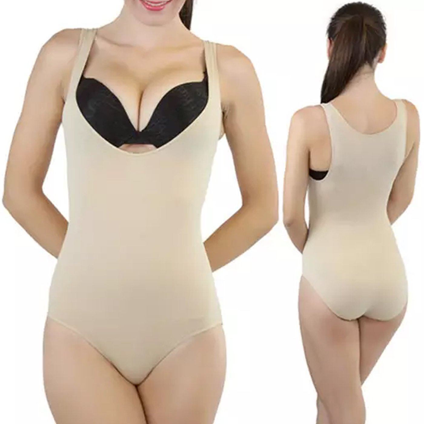 Women's Full-Body Long-Leg or Brief Shaper Women's Clothing Brief Beige 2XL/3XL - DailySale