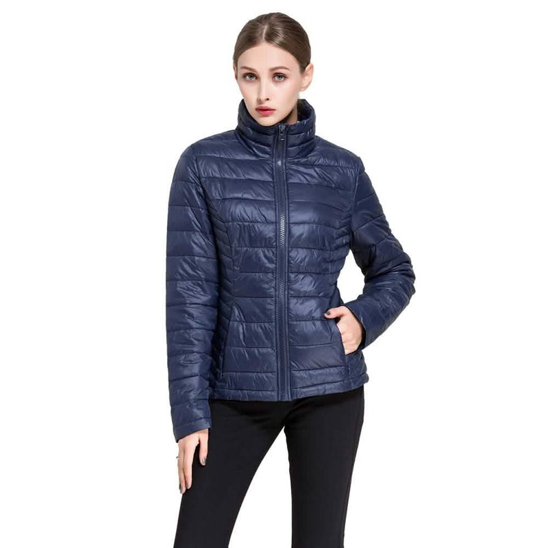 Women’s Goose Down Lightweight Puffer Jacket Women's Apparel M Navy - DailySale