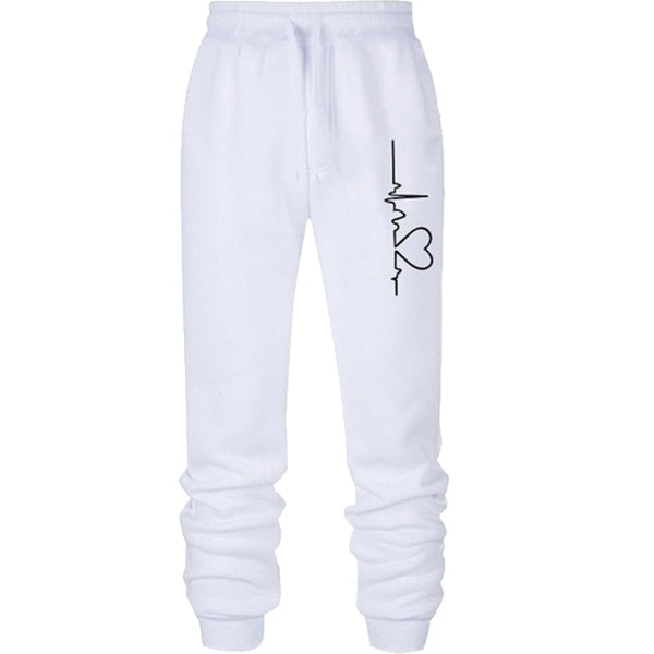 Women's Heartbeat Joggers Sweatpants Women's Loungewear White S - DailySale