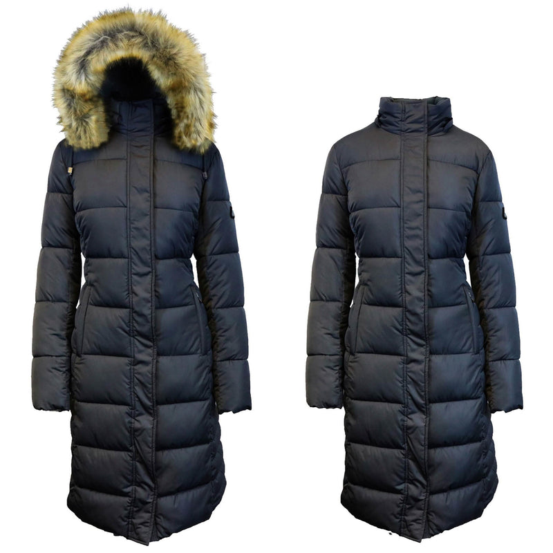 Womens Heavyweight Long Parka Jacket Coat Women's Clothing Black S - DailySale