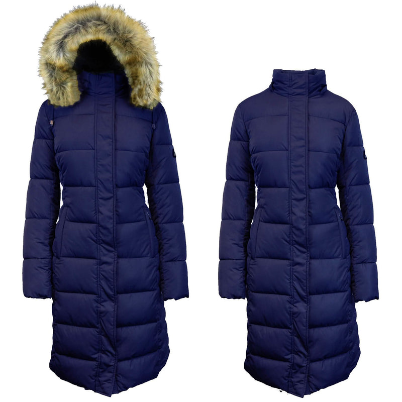 Womens Heavyweight Long Parka Jacket Coat Women's Clothing Navy S - DailySale