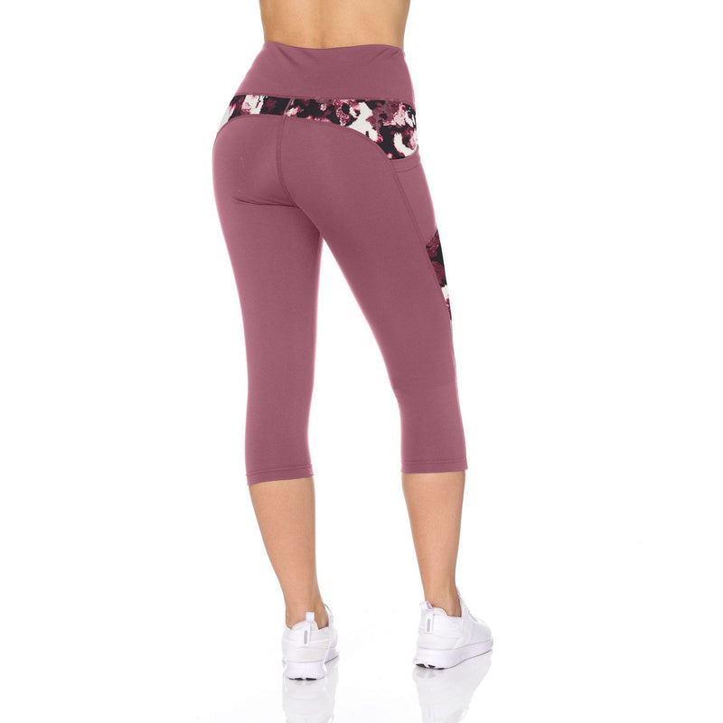 Women's High Waist Capri With Floral Print & Pockets Women's Clothing - DailySale