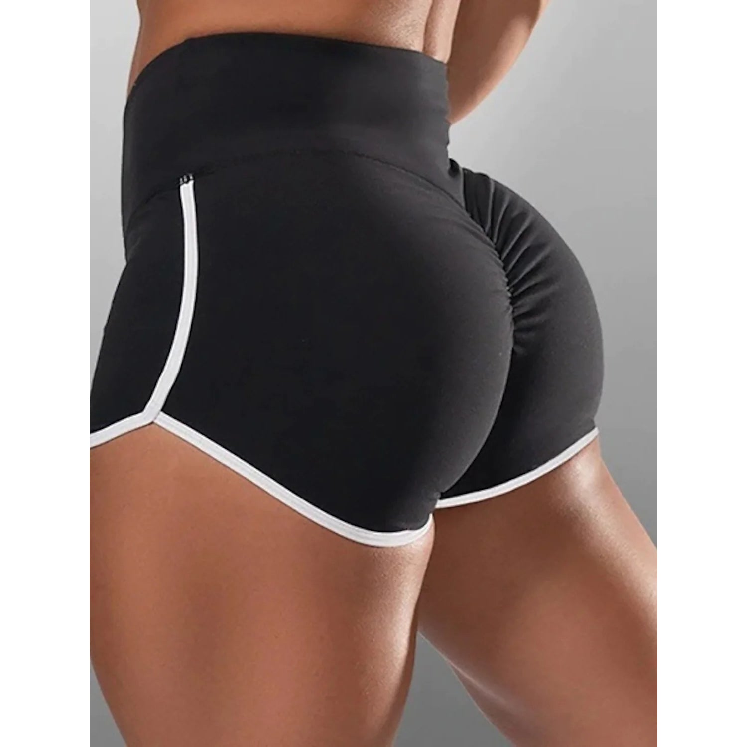 Women's High Waist Running Shorts Women's Bottoms Black S - DailySale