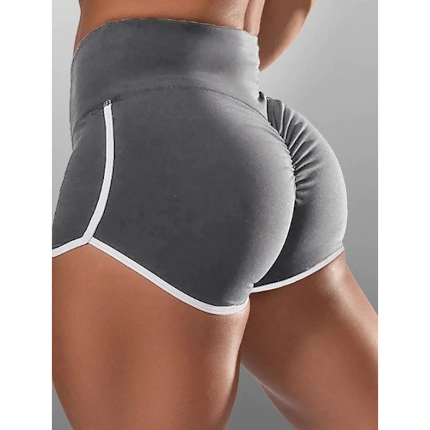 Women's High Waist Running Shorts Women's Bottoms Gray S - DailySale